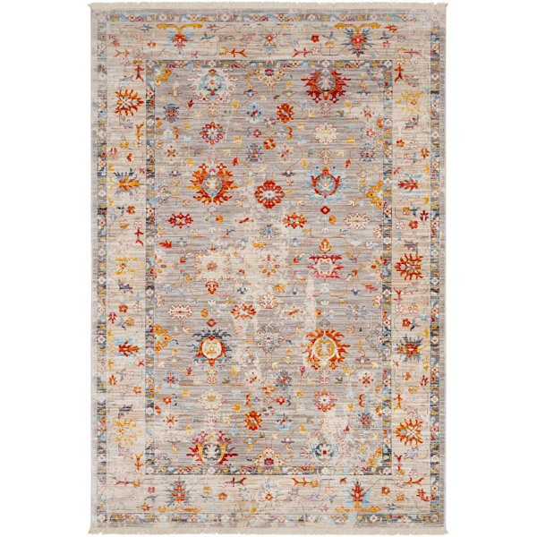 Three Posts™ Mendelsohn Oriental Saffron/Burnt Orange Area Rug